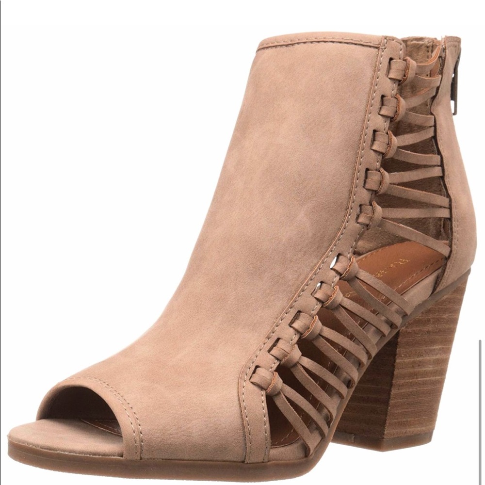 suede chunky heels